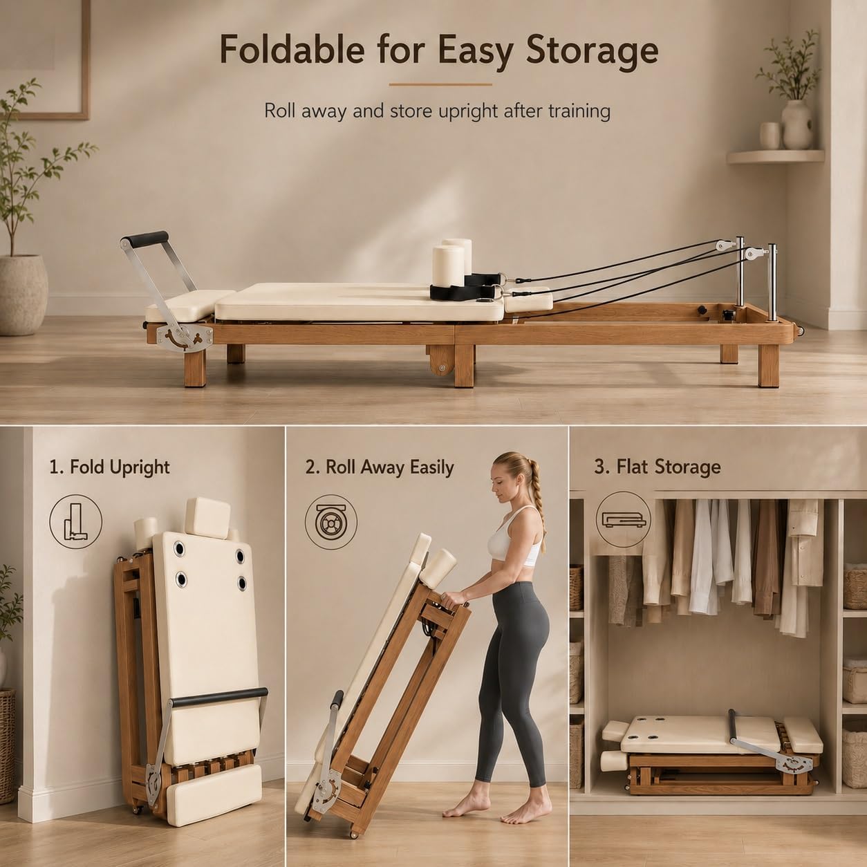 Reformer de Pilates pliable, m - Leg Home Gym Workout avis et prix